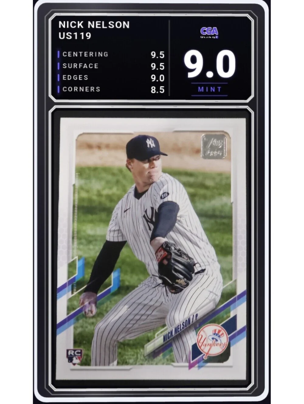 2021 Topps Update #US119 Nick Nelson RC New York Yankees - CGA 9.0 Digital Grade